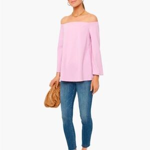 Tuckernuck Miranda Off The Shoulder Blouse Lilac Purple Long Sleeve Sz S